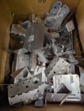 BOX LOT OF ASSORTED SIMPSON STRONG TIE METAL HARDWARE PIECES TO INCLUDE LSC 18 GAUGE ZMAX GALVANIZED