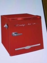 FRIGIDAIRE 1.6 CU FT MINI FRIDGE IN RED, IT IS A RETRO STYLE, APPEARS TO BE NEW RETAIL PRICE VALUE
