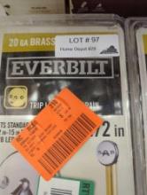 EVERBILT TRIP LEVER 1-1/2 INCH 30 GAUGE BRASS PIPE BATH WASTE AND OVERFLOW DRAIN IN CHROME, APPEARS