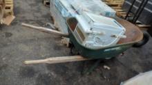 TRUE TEMPER WHEELBARROW, RUSTED INTERIOR, USED, INCLUDES USED HARRIER AIR CONDITIONER, SOLD AS IS