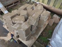 Pallet of approximately 70 Pavestone 3 in. x 10 in. x 6 in. Sierra Blend Concrete Retaining Wall