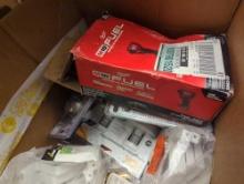 Box Lot of assorted items including Milwaukee M18 fuel 1/4-in hex impact driver and used condition,
