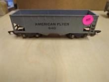 AMERICAN FLYER #640 HOPPER CAR PA-12D155, MEASURES APPROXIMATELY 6.5 IN X 2 IN X 2 IN, SHOWS SOME