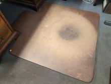 (OFC3) WOODEN OFFICE CHAIR FLOOR MAT. IT MEASURES APPROX. 47" X 53".
