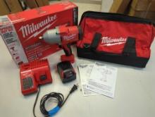 Milwaukee M18 18V Lithium-Ion Brushless Cordless 1/2 in. Impact Wrench with Friction Ring Kit. Comes