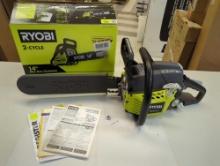 RYOBI 14 in. 37cc 2-Cycle Gas Chainsaw. Comes as is shown in photos. Appears to be Used and has gas.