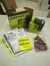 RYOBI ONE+ 18V Cordless Corner Cat Finish Sander. Comes in opened box as is shown in photos. Appears