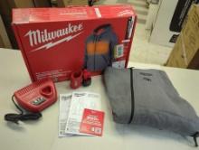 Milwaukee Men's Medium M12 12-Volt Lithium-Ion Cordless Gray Heated Jacket Hoodie Kit with (1) 2.0