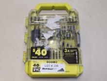 RYOBI Drill and Impact Drive Kit (40-Piece). Model #: A98401. Comes out of box but with a hard