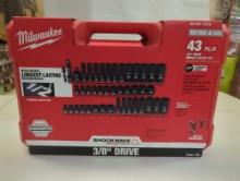 Milwaukee SHOCKWAVE 3/8 in. Drive SAE and Metric 6 Point Impact Socket Set (43-Piece). Comes in