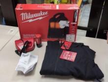 Milwaukee Men's X-Large M12 12-Volt Lithium-Ion Cordless Black Heated Jacket Hoodie Kit with (1) 2.0