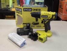 RYOBI ONE+ 18V Cordless 3/8 in. Drill/Driver Kit with 1.5 Ah Battery and Charger. Model #: PDD209K.