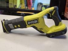 RYOBI ONE+ 18V Cordless Reciprocating Saw with 4.0 Ah Battery. Model #PCL515. Comes out of box,