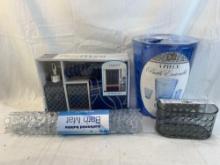 Blue and gray bathroom set. All items brand new never used.
