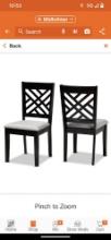 Baxton Studio Caron Grey Wood Dining Chairs (Set of 2), Appears to be New in Factory Sealed Box