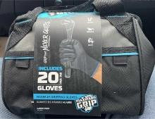 Gorilla Grip 10" Zip Up Grab and Go Bag with 20 Pairs of Gloves(Large) with Mechanic Maximum, Retail