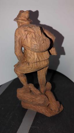 (LR) 9 1/2"H WOOD CARVED FIGURINE