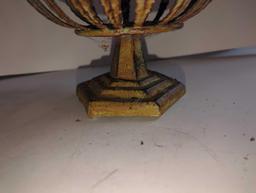 (LR) VINTAGE METAL FRUIT BOWL, 11"D 7 1/2"H