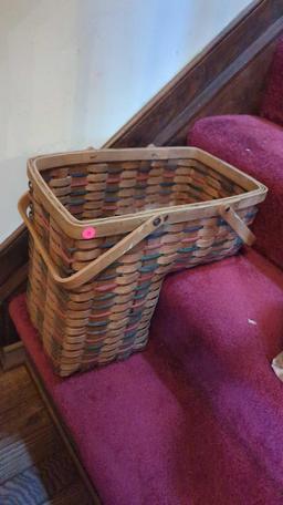 (FOY) MODERN WICKER STAIR BASKET, MADE IN CHINA STICKER, 16 7/8"X10 3/4"X15"H