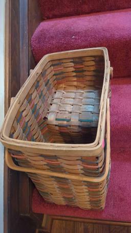 (FOY) MODERN WICKER STAIR BASKET, MADE IN CHINA STICKER, 16 7/8"X10 3/4"X15"H