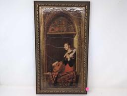 (FOYER) PAIR OF LAURENT RENAISSANCE FRENCH PRINTS DEPICTING A YOUNG GIRL/YOUNG BOY PLAYING MUSICAL