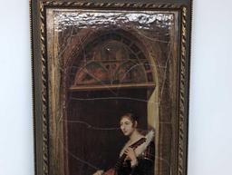 (FOYER) PAIR OF LAURENT RENAISSANCE FRENCH PRINTS DEPICTING A YOUNG GIRL/YOUNG BOY PLAYING MUSICAL