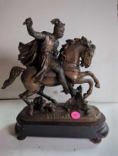 (LR) VINTAGE METAL STATUE, RICHARD I LIONHEART, MISSING THE SWORD, 10 1/4"H 8 1/2"L