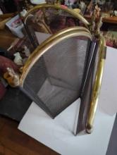 (LR) BRASS AND METAL FIREPLACE SCREEN, 32 1/2"H 12 1/2"L PER PANEL.