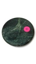 (FOY)MARBLE COASTER, CORK BOTTOM, 3 7/8"D