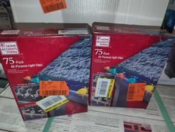 Lot of 2 Home Accents Holiday 75 Pack All Purpose Light Clips, Appears to be New, What You See in