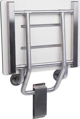 CSI Bathware 18 in. W x 15 in. D Rectangular Phenolic Slotted Folding Shower Seat with Wall Bracket