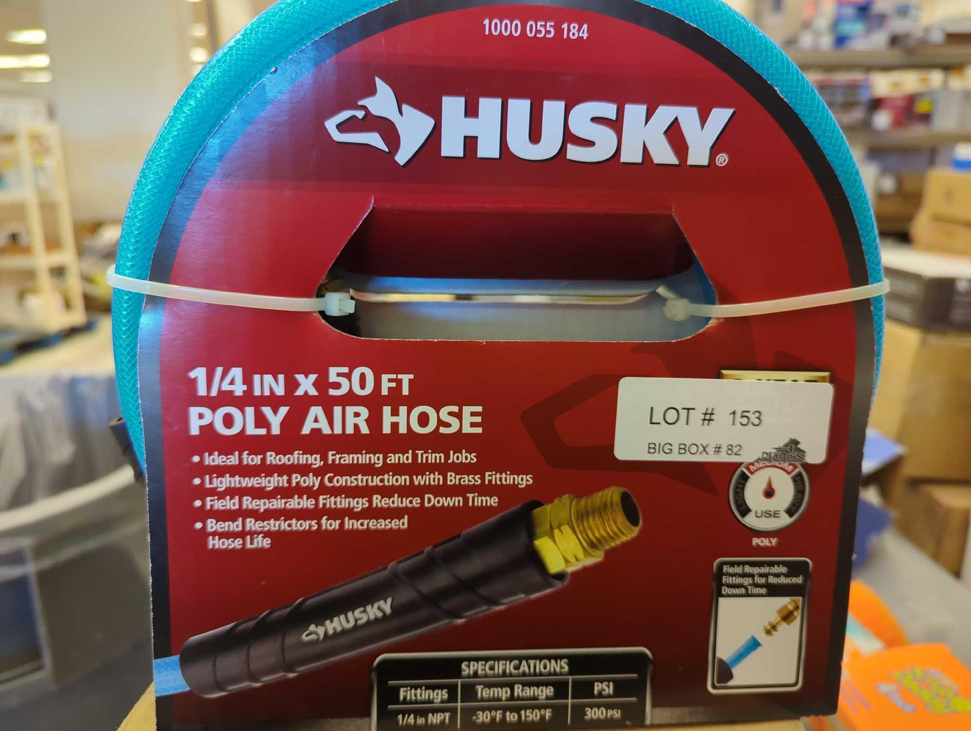 Husky 1/4 in. x 50 ft. Polyurethane Air Hose, Appears to be New in Factory Banded Package Retail