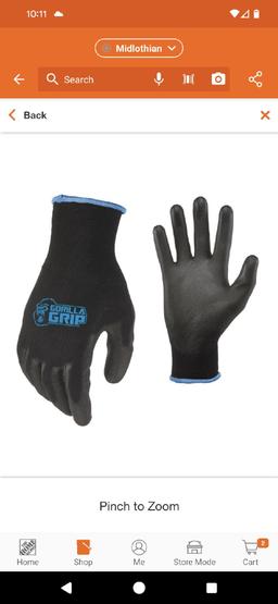 GORILLA GRIP Large Gloves in 10 in. Zip Up Grab and Go Bag (20-Pack), Retail Price $20, Appears to