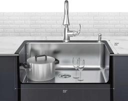 Glacier Bay Bratten 33 in. Drop-In Single Bowl 18 Gauge Stainless Steel Kitchen Sink with