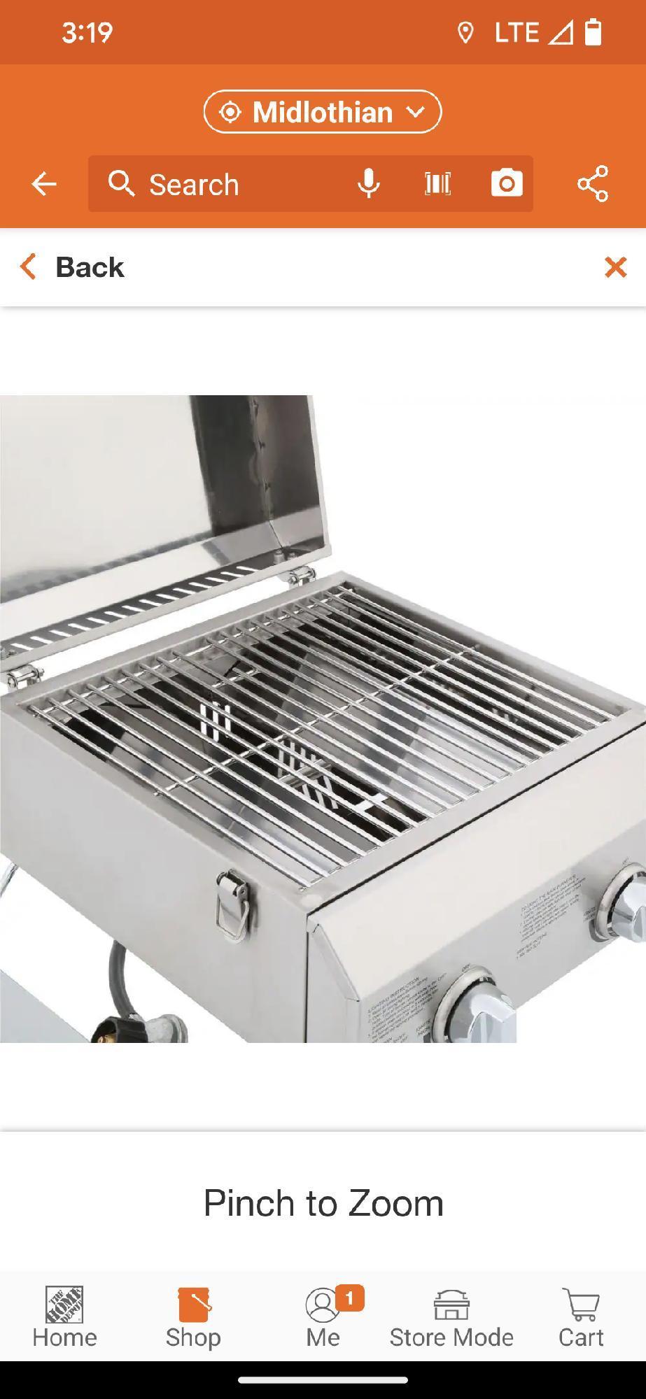 Nexgrill 2-Burner Portable Propane Gas Table Top Grill in Stainless Steel, Appears to be New in