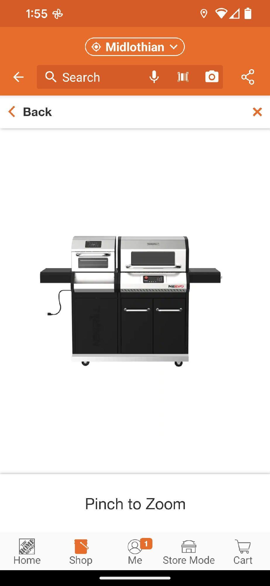 Nexgrill Neevo 720 Plus Propane Gas Digital Smart Grill in Black with Air Fryer Oven, Appears to be