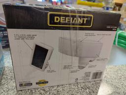 Defiant 180 Degree Integrated LED Solar Powered Two Head White Outdoor Flood Light, MSRP 69.97