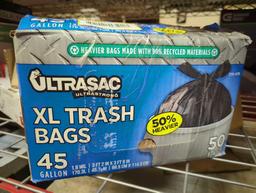 Ultrasac 45 Gal. Extra Large Heavy Duty Trash Bags (APPROX 50 Count) OPEN BOX, BAGS MAY BE MISSING.