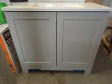 Glacier Bay 37 in. W x 19 in. D x 33 in. H Single Sink Freestanding Bath Vanity in Pearl Gray with