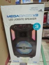 TZUNI MEGABASSV3 LED JOB SITE SPEAKER, 10W, OPEN BOX. MSRP 19.97