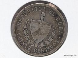 1915 Cuba 20C - silver