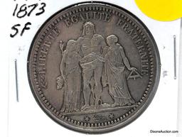 1873 France 5F - silver