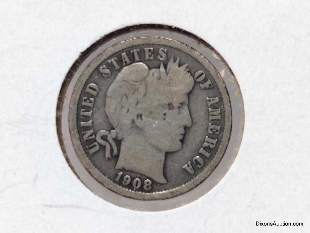 1908 D Dime - Barber