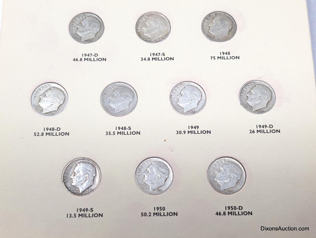 1946-1964 Dime - Roosevelt Dime Album (50 coins)