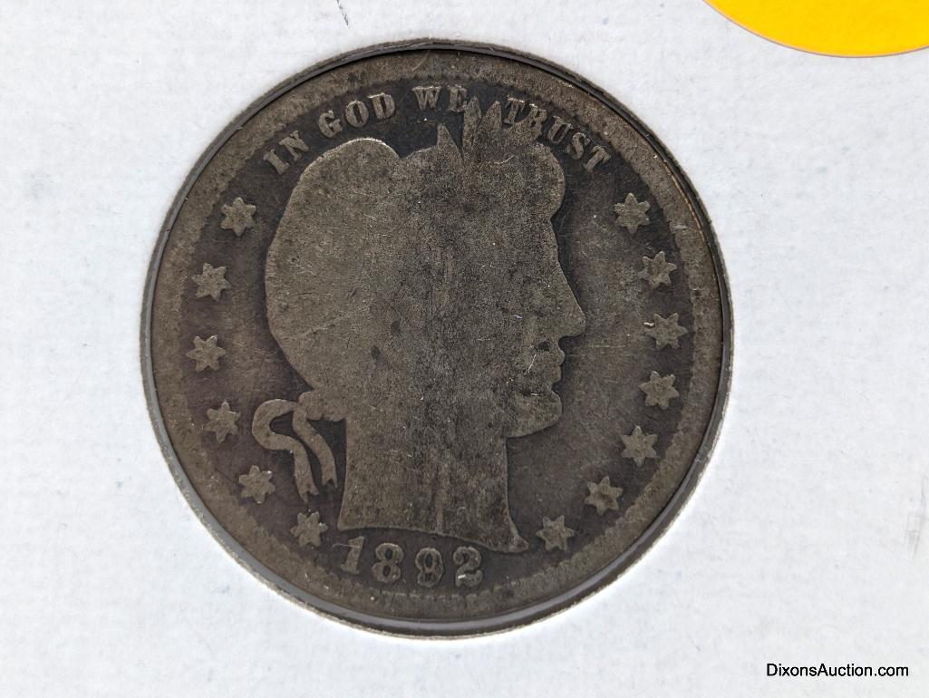 1892 Quarter - Barber