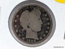 1908 O Quarter - Barber