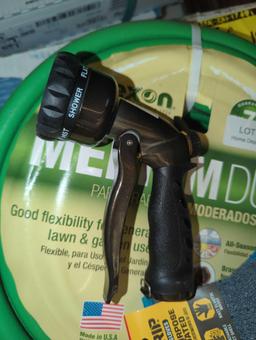 Lot of 3 Garden Items Including Flexon 5/8 in. Dia x 50 ft. Medium-Duty Reel Hose, FIRM GRIP Large