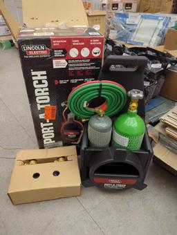 Lincoln Electric Port-A-Torch Kit with Oxygen and Acetylene Tanks for Cutting Welding and Brazing,