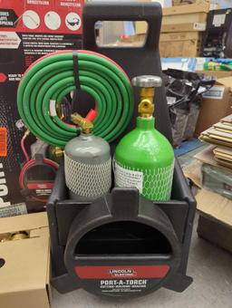 Lincoln Electric Port-A-Torch Kit with Oxygen and Acetylene Tanks for Cutting Welding and Brazing,