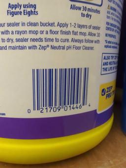 LOT OF 4 ZEP STAIN RESISTANT FLOOR SEALER, ONE GALLON BOTTLES, NO BOX, UNIT APPEAR NEW, MSRP 71.96